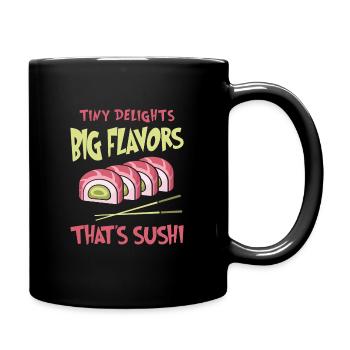 Sushi Japan Essen Sushi-Mahlzeit - Tasse einfarbig - Schwarz - Rechts