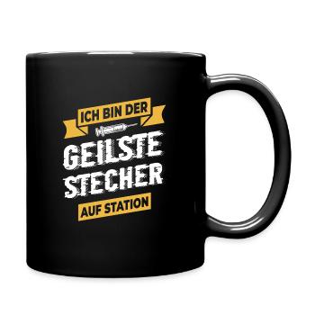 Krankenschwester Krankenpfleger - Tasse einfarbig - Schwarz - Rechts