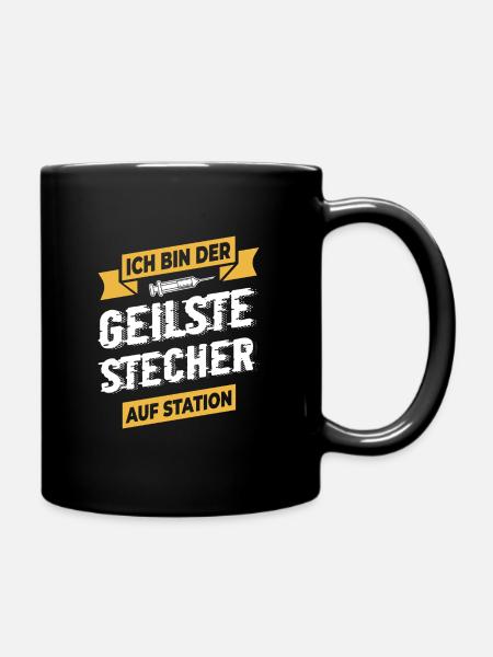 Krankenschwester Krankenpfleger - Tasse einfarbig - Schwarz