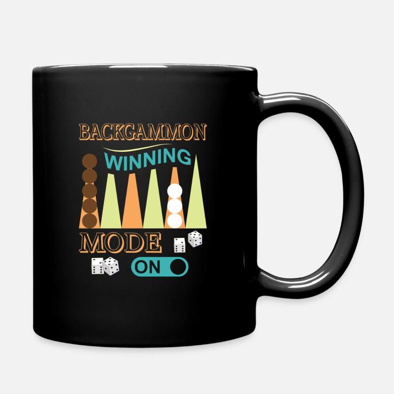 Backgammon Spiel - Tasse einfarbig - Schwarz