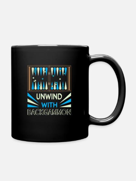 Backgammon Spiel - Tasse einfarbig - Schwarz