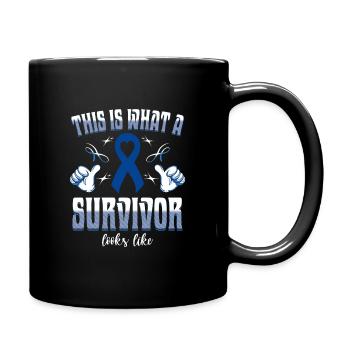 So sieht ein Überlebender aus Darmkrebs - Tasse einfarbig - Schwarz - Rechts