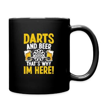 Dart Dartspieler Dartspiel Herren - Tasse einfarbig - Schwarz - Rechts