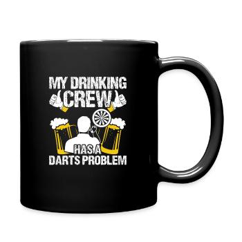 Dart Dartspieler Dartspiel Herren - Tasse einfarbig - Schwarz - Rechts