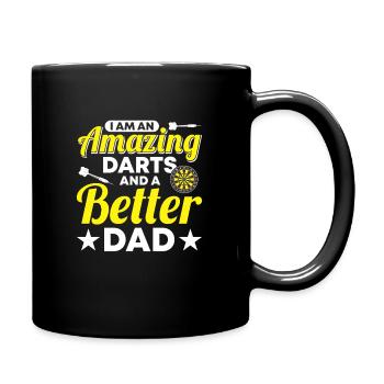 Dart Dartspieler Dartspiel Herren - Tasse einfarbig - Schwarz - Rechts