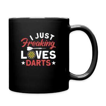 Dart Dartspieler Dartspiel Herren - Tasse einfarbig - Schwarz - Rechts
