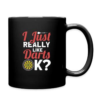 Dart Dartspieler Dartspiel Herren - Tasse einfarbig - Schwarz - Rechts