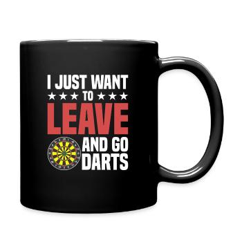 Dart Dartspieler Dartspiel Herren - Tasse einfarbig - Schwarz - Rechts