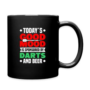Dart Dartspieler Dartspiel Herren - Tasse einfarbig - Schwarz - Rechts