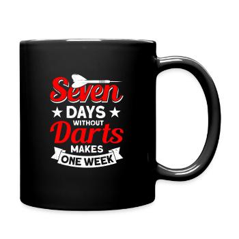 Dart Dartspieler Dartspiel Herren - Tasse einfarbig - Schwarz - Rechts