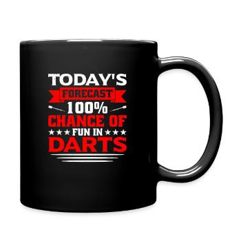 Dart Dartspieler Dartspiel Herren - Tasse einfarbig - Schwarz - Rechts
