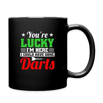 Dart Dartspieler Dartspiel Herren - Tasse einfarbig - Schwarz - Rechts