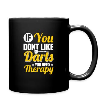 Dart Dartspieler Dartspiel Herren - Tasse einfarbig - Schwarz - Rechts