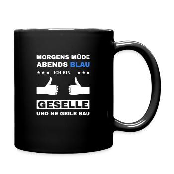 Geselle Facharbeiter Azubi Prüfung - Tasse einfarbig - Schwarz - Rechts