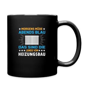 Heizungsbauer Heizungsbau Klempner Installateur - Tasse einfarbig - Schwarz - Rechts