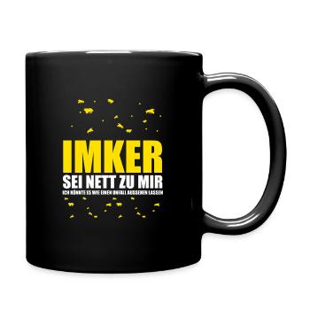Imker Bienenzüchter Spruch Bienenliebhaber Imkerei - Tasse einfarbig - Schwarz - Rechts