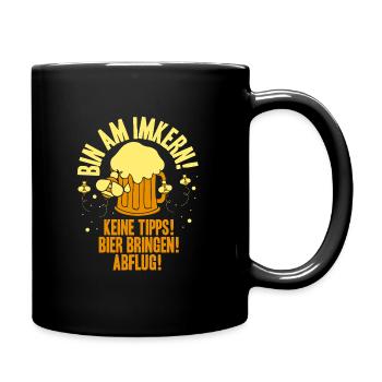 Lustige Imker Geschenke Hobbyimker Imkerei Biene - Tasse einfarbig - Schwarz - Rechts