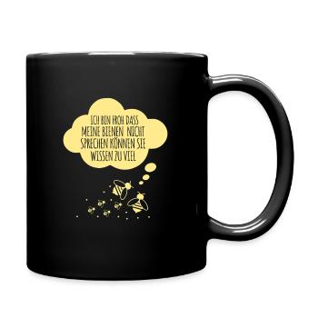 Imker Bienenzüchter Spruch Bienenliebhaber Imkerei - Tasse einfarbig - Schwarz - Rechts