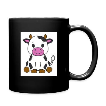 Kuh - Tasse einfarbig - Schwarz - Rechts