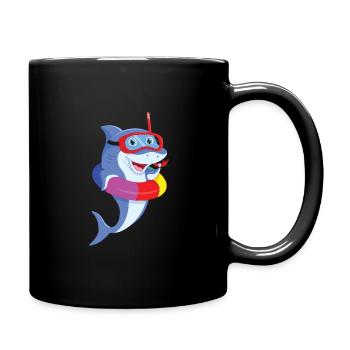 Shark Diving - Full Colour Mug - black - Right