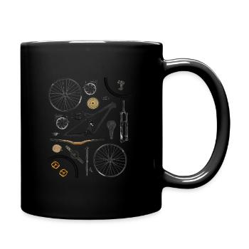 Bike Exploded gold - Full Colour Mug - black - Right