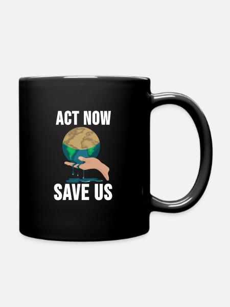 Environmental Shirt Climate Change Eco Environmental Gift - Full Colour Mug - black