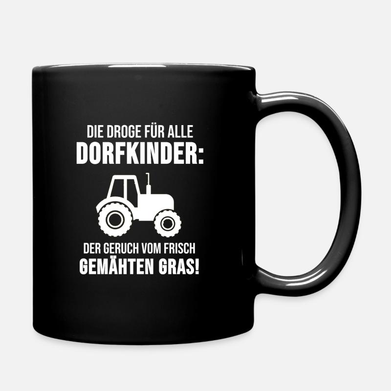 Dorf Landei Landwirt Landleben Gras Geschenk - Tasse einfarbig - Schwarz