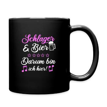 Schlager Schlagermusik Schlagerfan Witzig Geschenk - Tasse einfarbig - Schwarz - Rechts