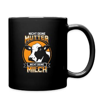 Vegan Veganerin Kuh Veganer Kühe Moral Geschenk - Tasse einfarbig - Schwarz - Rechts