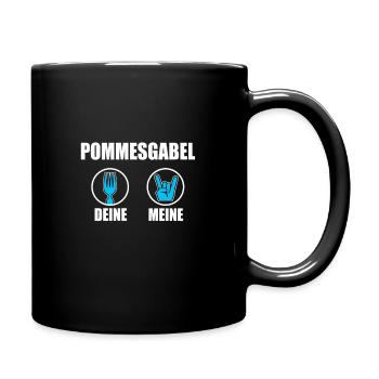 Pommesgabel .... your .... my - Full Colour Mug - black - Right