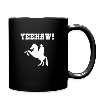 Westernreiten Westernreiter Westernpferd Geschenk - Tasse einfarbig - Schwarz - Rechts
