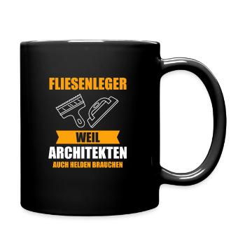 Fliesenleger Arbeit Kollege Fliesen Leger Geschenk - Tasse einfarbig - Schwarz - Rechts
