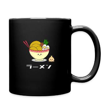 Niedliche Ramen (weiße Schrift) - Tasse einfarbig - Schwarz - Rechts