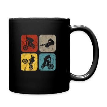 BMX Sprüche Radfahrer Biker Retro Stunt Geschenk - Tasse einfarbig - Schwarz - Rechts