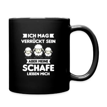 Schäfer Schaf Schafe Hirte Lustiges Geschenk - Tasse einfarbig - Schwarz - Rechts