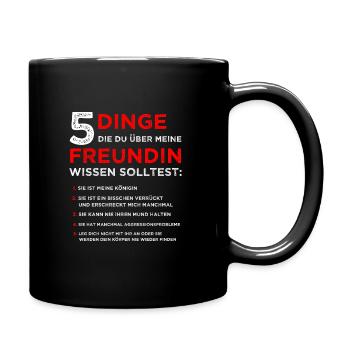 Fester Freund Freundin Verliebte Verlobt Geschenk - Tasse einfarbig - Schwarz - Rechts