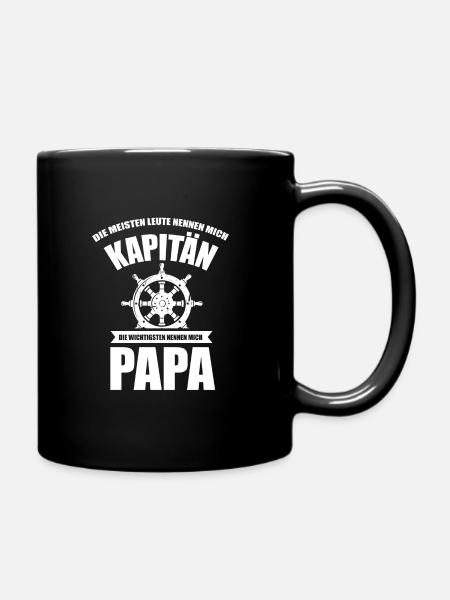 Segeln Kapitän Segler Segelboot Papa Geschenk - Tasse einfarbig - Schwarz