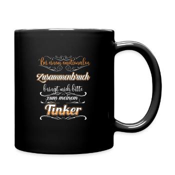 Tinker Pferd Reiter Geschenk - Tasse einfarbig - Schwarz - Rechts