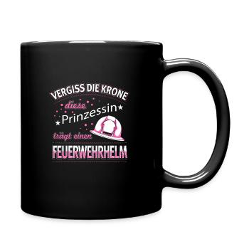 Feuerwehrfrau Berufsfeuerwehr Feuer Geschenk - Tasse einfarbig - Schwarz - Rechts