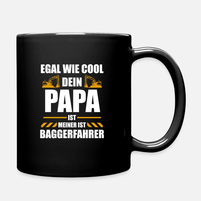 Bagger Baggerfahrer Baustelle Geschenk - Tasse einfarbig - Schwarz
