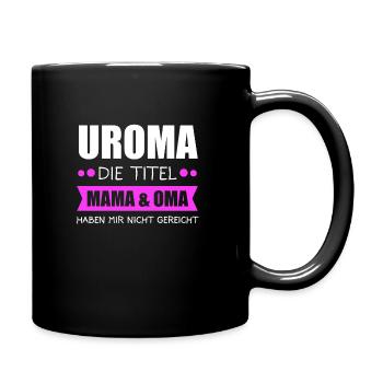 Uroma 2020 Werdende Uroma Urgroßmutter Geschenk - Tasse einfarbig - Schwarz - Rechts