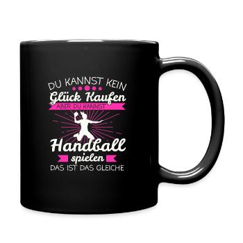 Handball Mädchen Handballerin Spruch Geschenk - Tasse einfarbig - Schwarz - Rechts