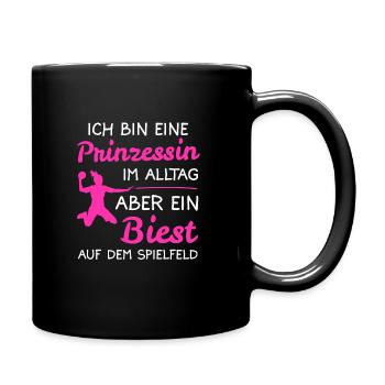 Handball Mädchen Handballerin Frauen Geschenk - Tasse einfarbig - Schwarz - Rechts