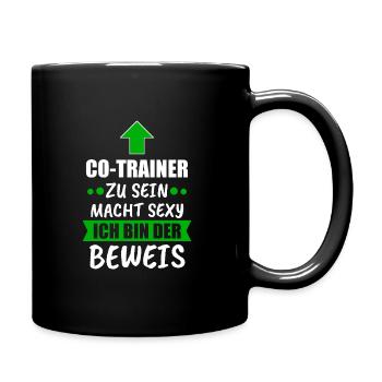 Co Trainer Fußballtrainer Geschenk - Tasse einfarbig - Schwarz - Rechts