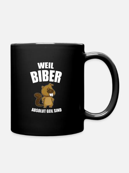 Biber Nagetier Tier Geschenk & Besitzer - Tasse einfarbig - Schwarz