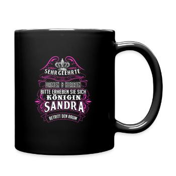 Sandra Vorname Name Geschenk - Tasse einfarbig - Schwarz - Rechts
