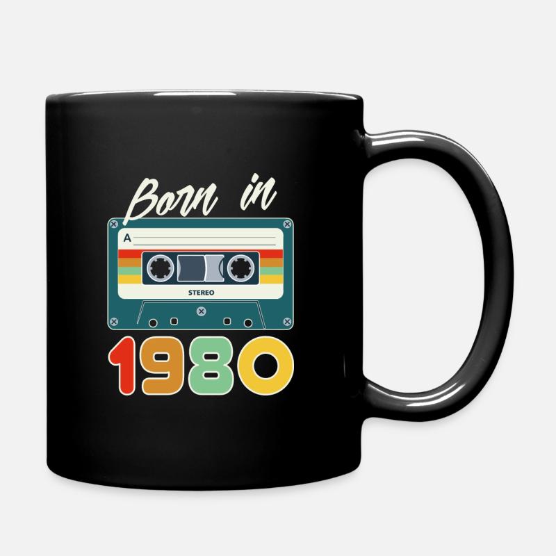 Geboren 1980 - Tasse einfarbig - Schwarz