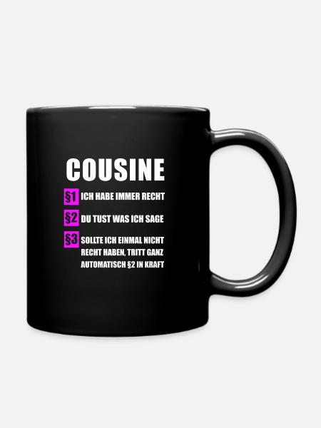 Cousin family cousins gift - Full Colour Mug - black