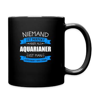Aquariuaner Aquarium Aquaristik Geschenk - Tasse einfarbig - Schwarz - Rechts