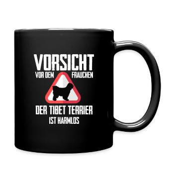Vorsicht vor dem Frauchen - Tibet Terrier - Tasse einfarbig - Schwarz - Rechts